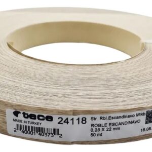 tapacanto roble escandinabo de pvc 22mm x 0.40mm preencolado